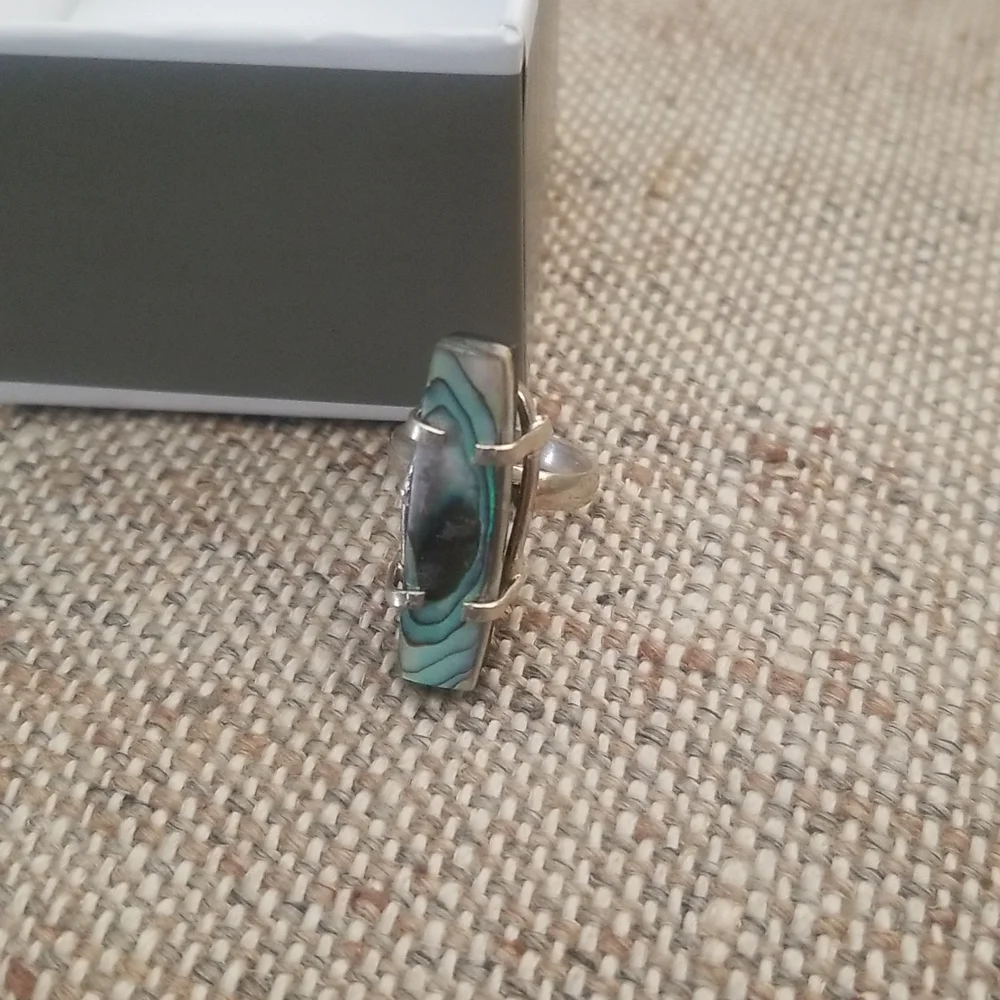 Raw Abalone Sterling Ring